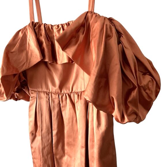 Ulla Johnson Lelita Dress in Copper NWT Size 2‎ off shoulder - Picture 6 of 12